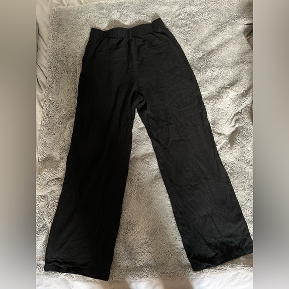 Wide Leg Linen Blend Trousers - Picture 2 of 3